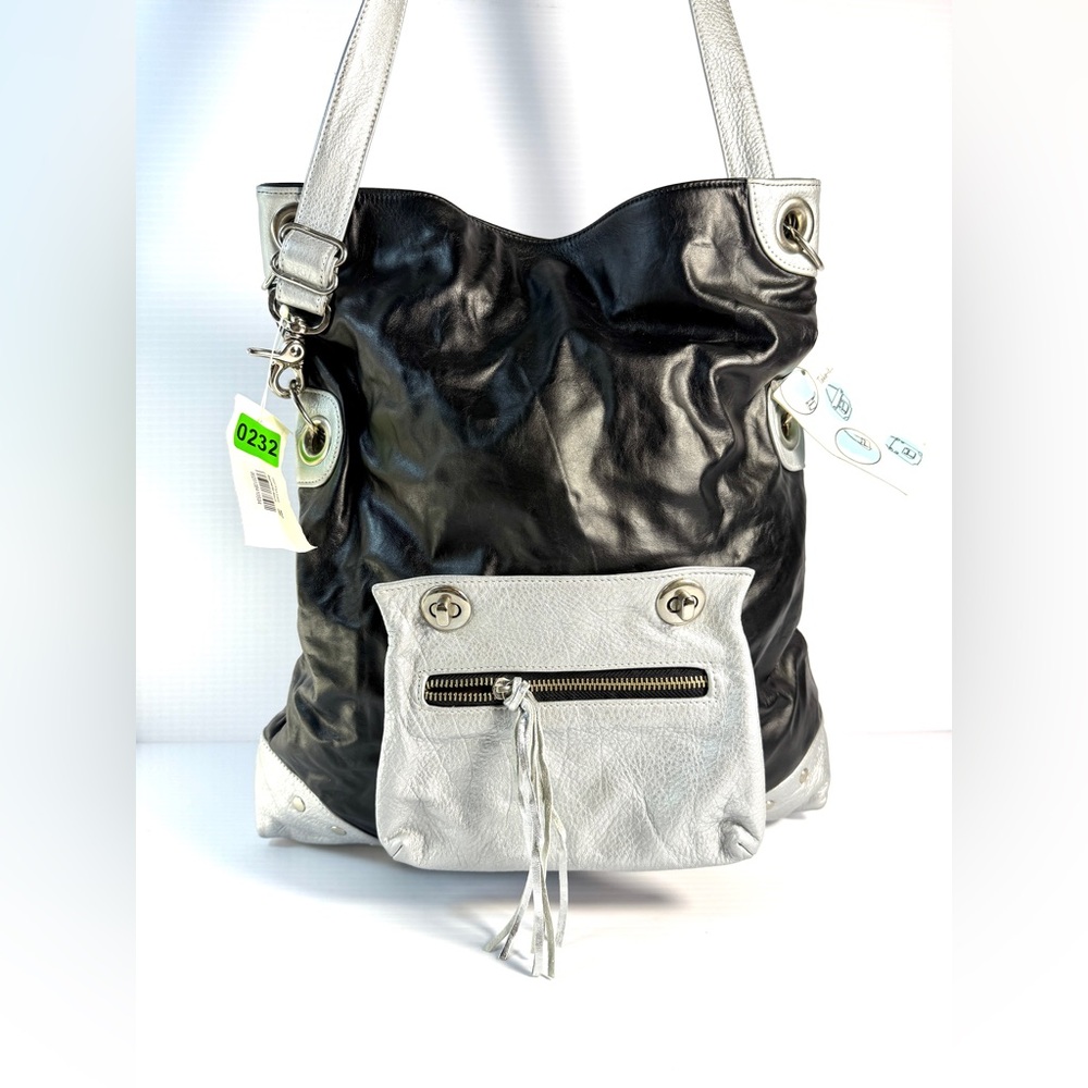 Liz Mole Black and Silver Shoulder Bag